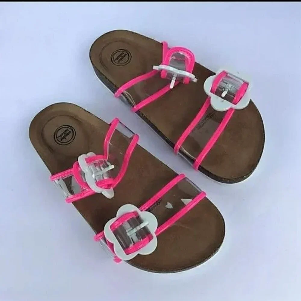NEW PINK FOOTBED  SLIDE SANDAL
